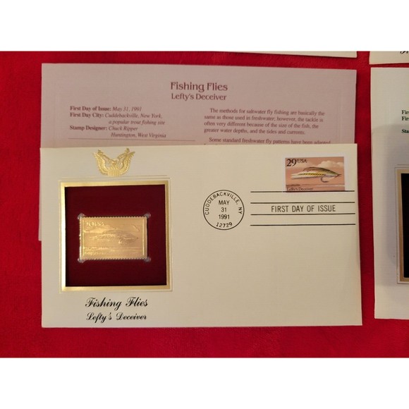 Lot of  4 Golden Replicas Of United States Stamps 22kt Gold U.S. First Day Issue - Picture 5 of 6